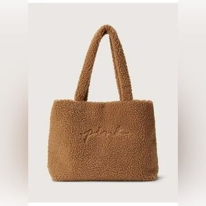 PINK Victoria's Secret Tan Sherpa Tote Large size